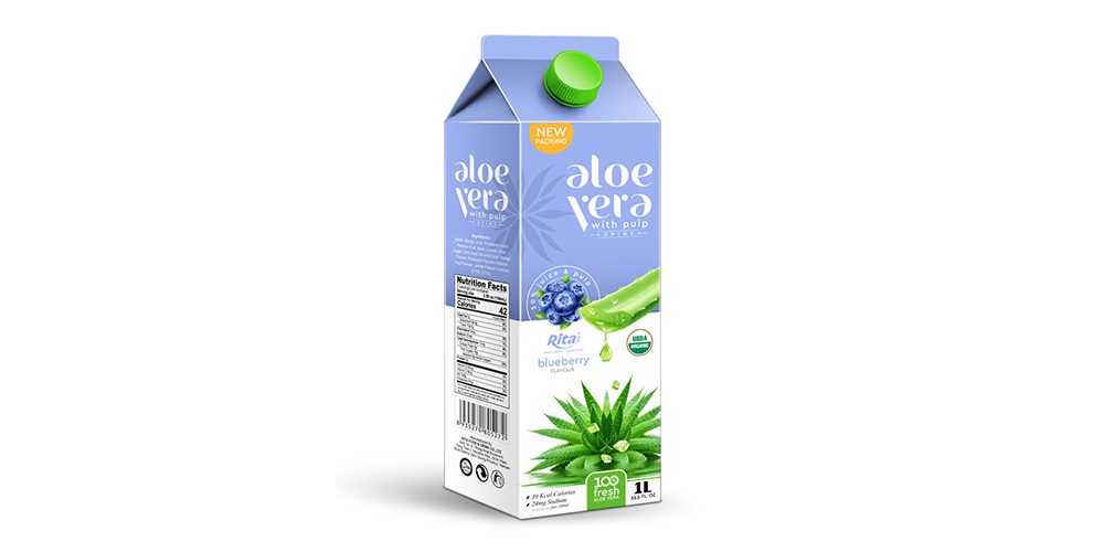 Aloe Vera with Pulp Juice Drink Blueberry Flavor